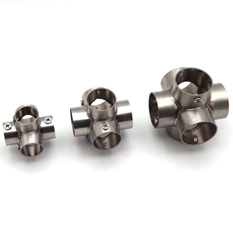 Stainless Steel Pipe Connector Round Pipe Clothes Rod Clothes Hanging Flange Fastener Shelf Fixture Connector Elbow - Image 3